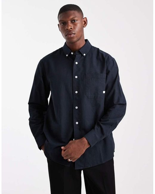 Farah Blue Brewer Long Sleeve Shirt for men