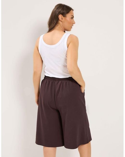 Yours Clothing Purple Drawstring Jorts