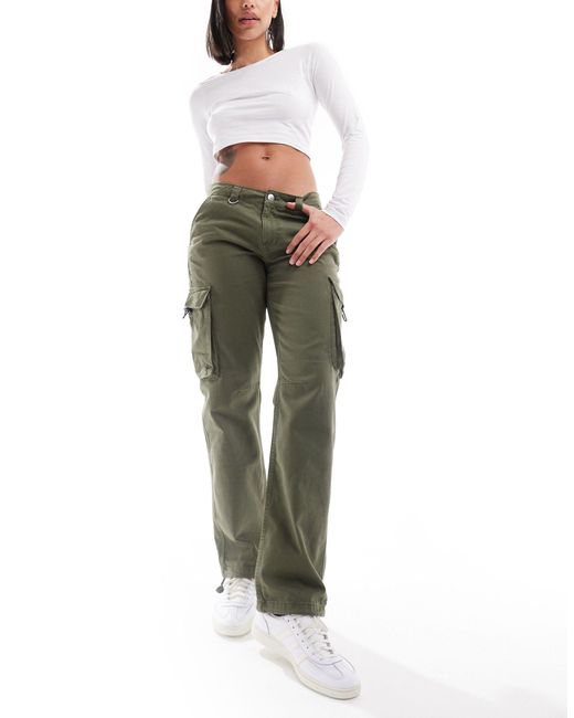 Pantalon cargo droit - kaki Pimkie en coloris Green