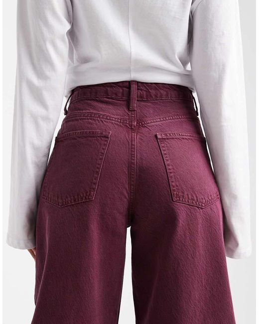 ASOS Red High Waist Barrel Jean
