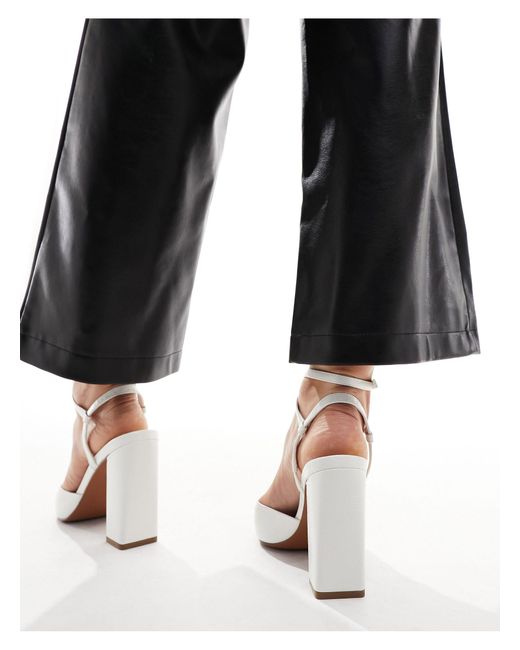 ASOS White Wide Fit Paige High Block Heels