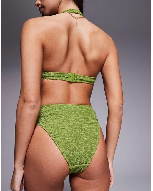 ASOS Green Oceana Azores High Leg High Waist Bikini Bottom