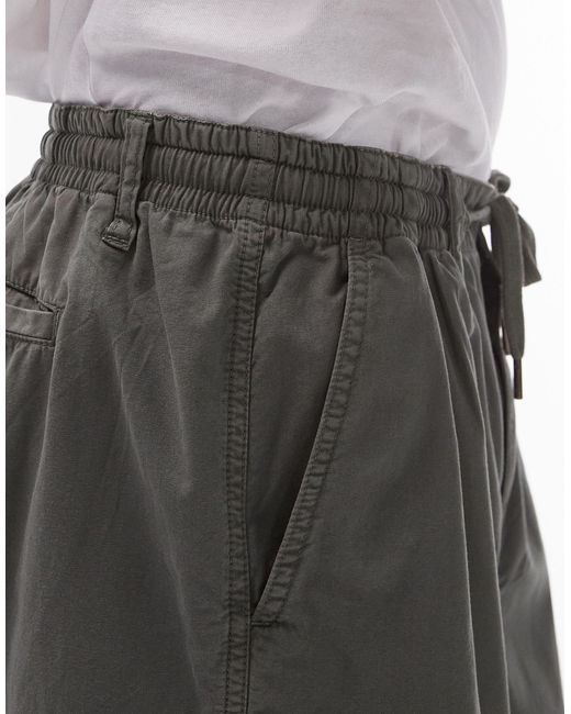 Pantalon raccourci oversize - kaki Topman pour homme en coloris Gray