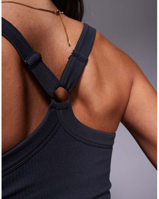 4505 Blue Seamless Sculpting Vest With Inner Bra And Adjustable Straps