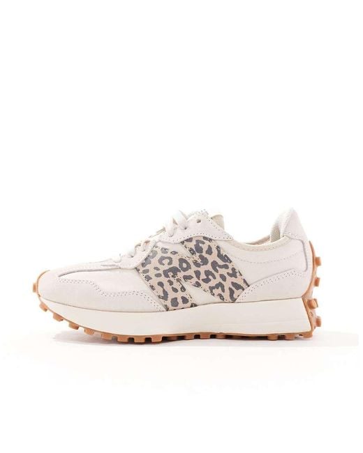 New Balance White 327 Animal Trainers