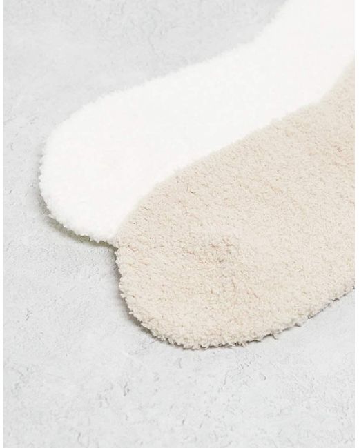 Boux Avenue White 2 Pack Cozy Trainer Sock