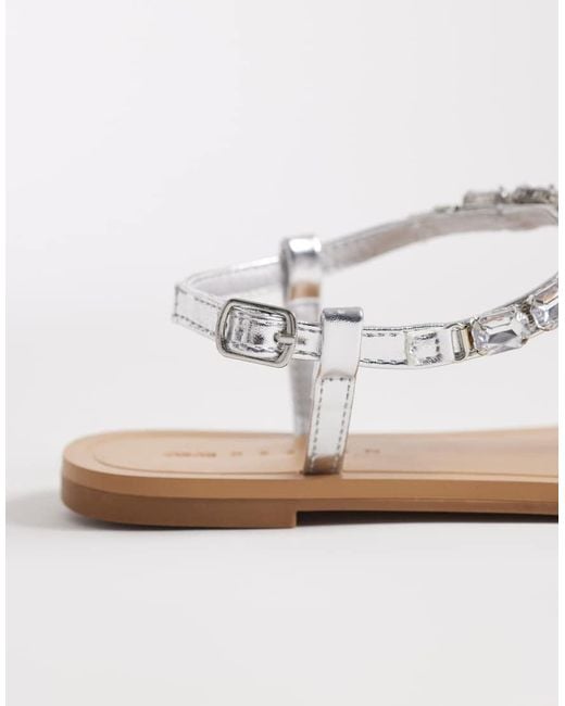 ASOS White Wide Fit Fairywings Embellished Flat Sandal