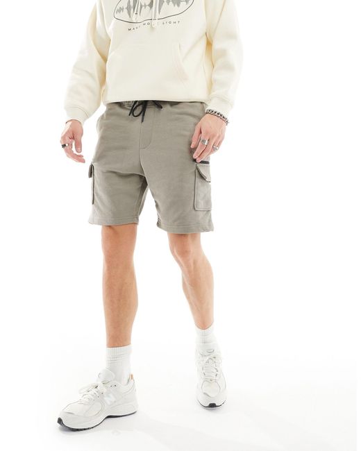 Short cargo en jersey Bershka pour homme en coloris White
