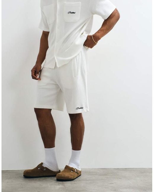 Prohibited Black Waffle Shorts Co-ord for men