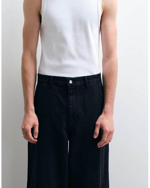 ASOS COLLECTIVE Black Ac-b-254 Worker Barrel Fit Denim Jeans for men