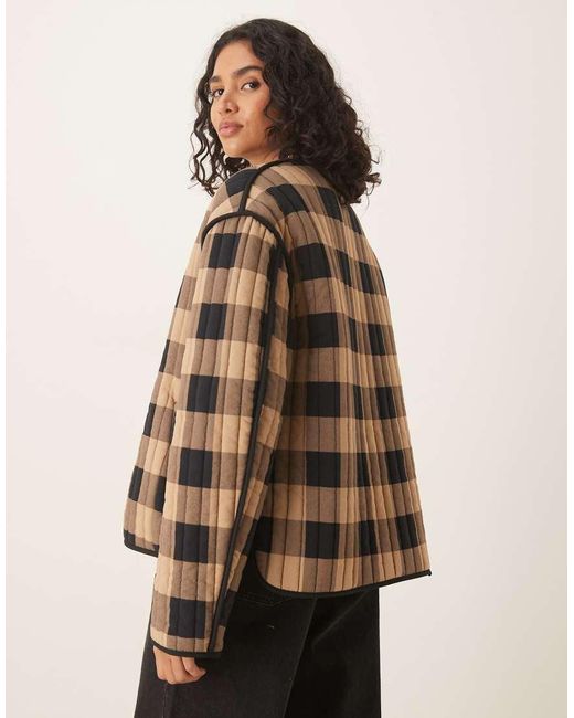 ASOS Brown Cropped Quilted Jacket