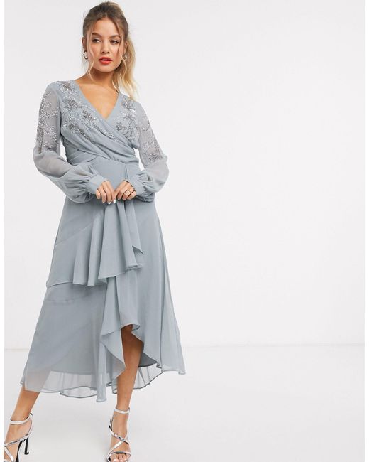 ASOS Synthetic Embellished Wrap Waist 