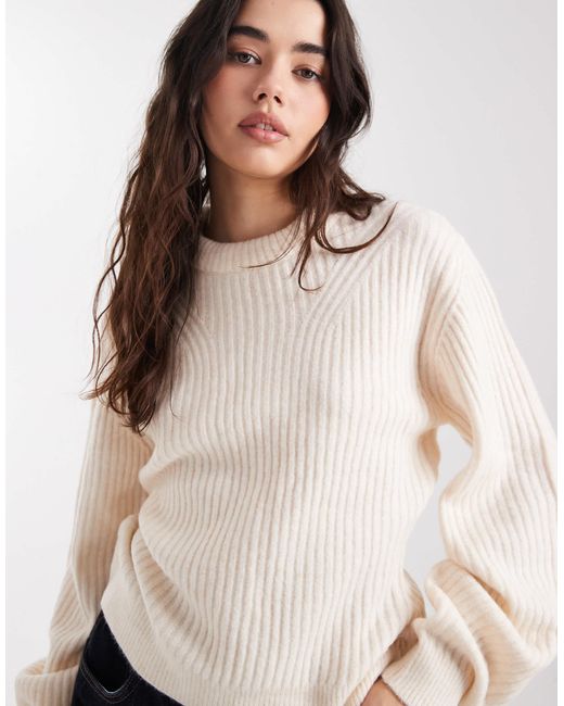 ASOS Natural – gerippter pullover