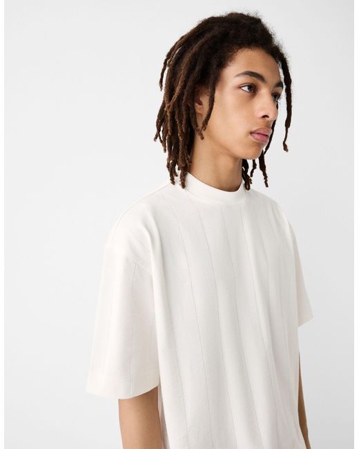 Bershka White Collection Knitted T-shirt for men