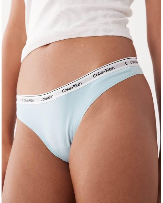 Calvin Klein Blue Icon Logo Thong