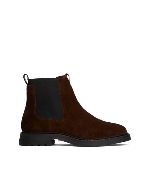 Tommy Hilfiger Brown Leather Suede Comfort Chelsea Boot for men