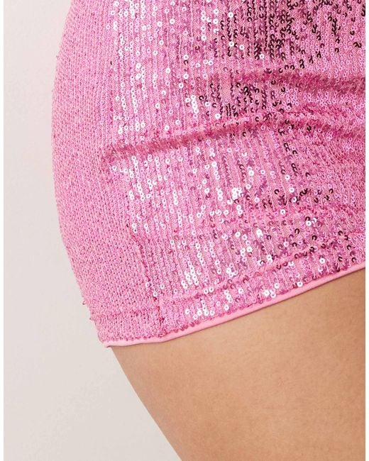 ASOS Green Sequin Mini Short