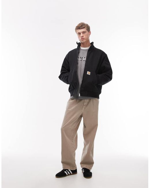 Carhartt Blue Ravon Funnel Neck Zip Through Jacket for men