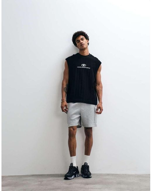 Aape By A Bathing Ape Blue Aape By A Bathing Ape Loose Fit Sleeveless Tank Top for men