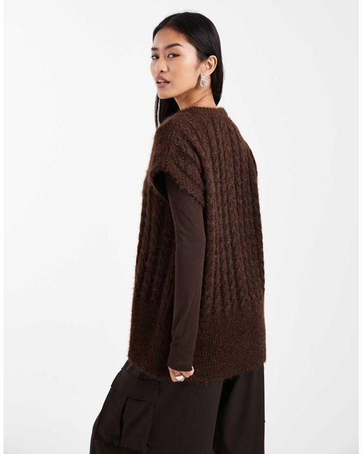 ASOS Brown Knitted Oversized Tank