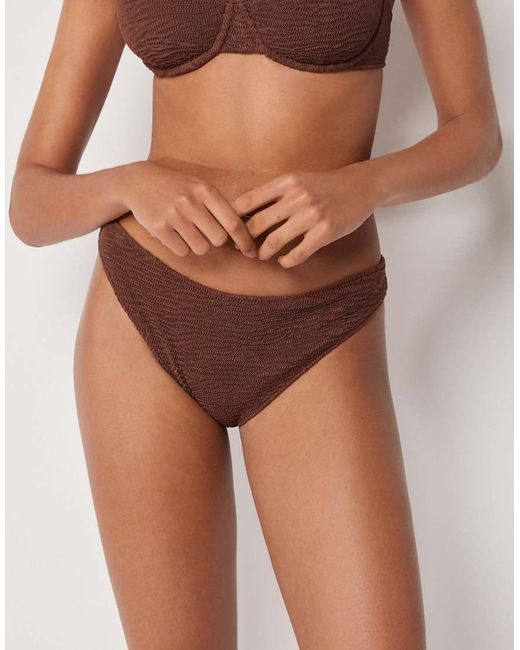 Calzedonia Brown Bikini Bottoms Crinkle Waves