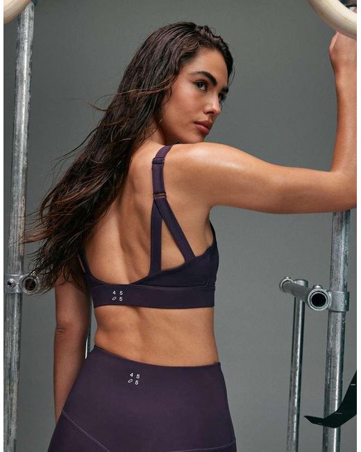 4505 Gray Icon Active Medium Support Sports Bra With Removable Padding And Adjustable Straps