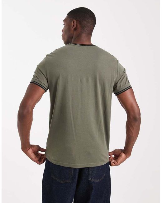Fred Perry Green Twin Tipped T-shirt for men