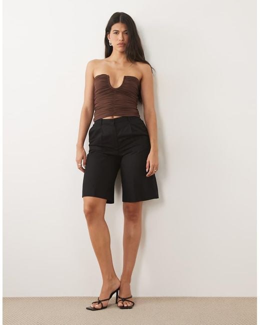ASOS Black Polyamide Bandeau Top With U Scoop