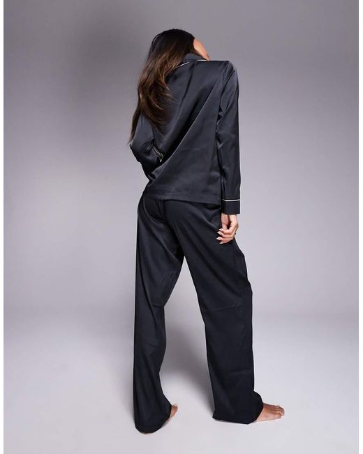 Bluebella Blue Claudia Luxury Satin Long Pyjama Set