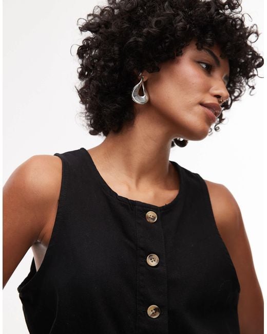 TOPSHOP Black Twill Romper