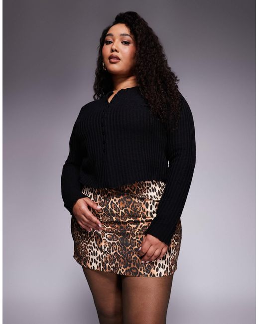 ASOS Blue Asos Design Curve Mini Skirt