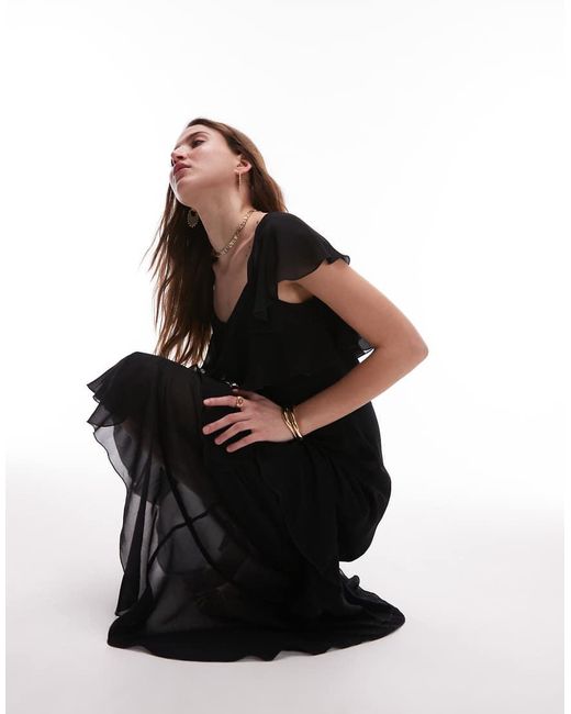 & Other Stories White Asymmetric Midaxi Dress With Tiered Ruffles