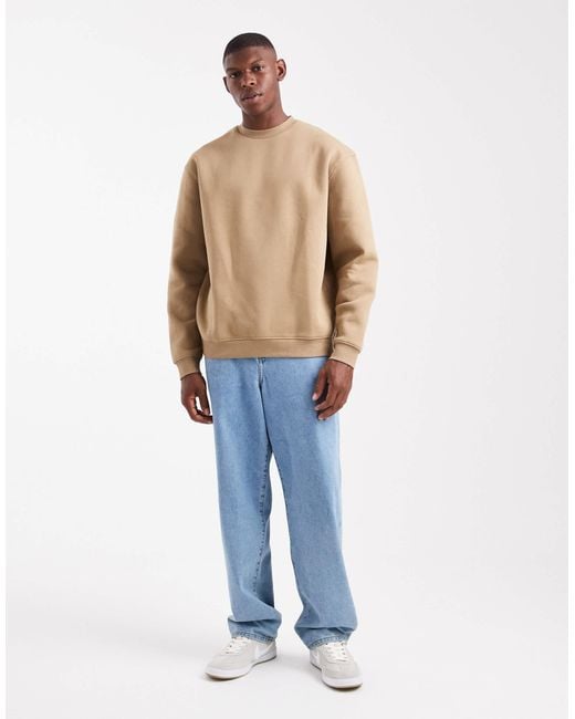 ASOS Blue Essentials Relaxed Fit Sweatshirt for men
