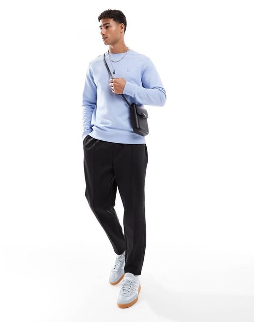 Lyle & Scott Blue Mid Layers Superfine Crew Neck Sweatshirt for men