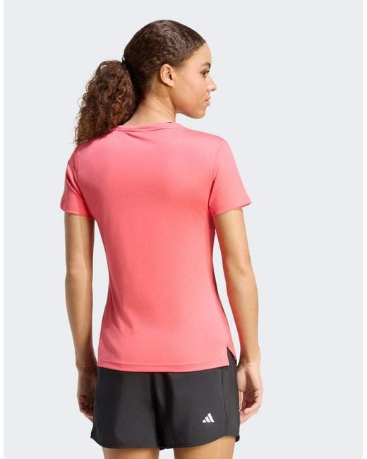 Adidas Originals Red Workout Essentials V-Neck T-Shirt
