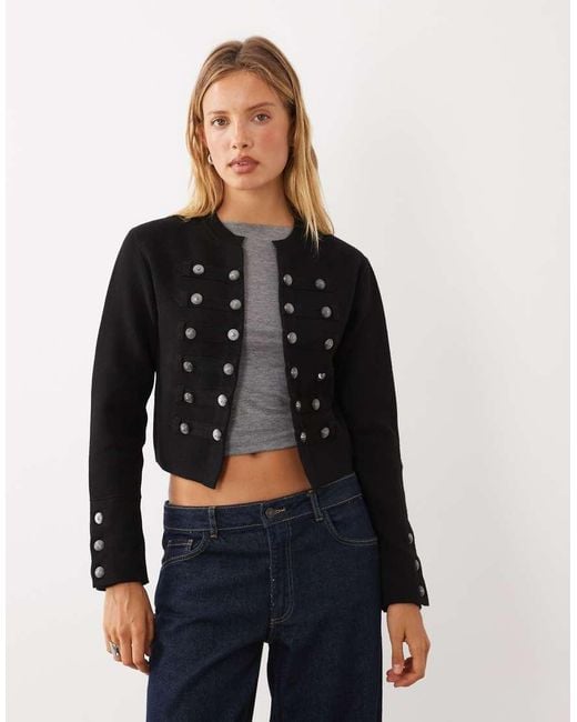 Mango Black Military Jacket