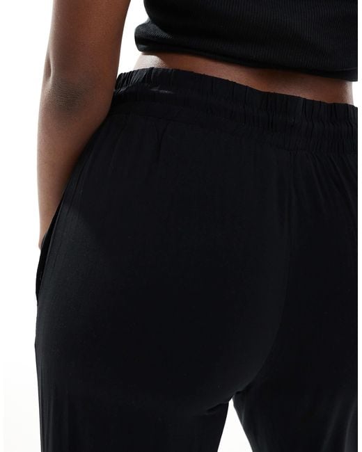 Monki Black Drawstring Waist Trousers
