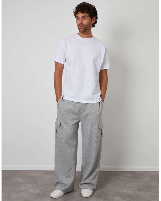 Threadbare Gray Wide Leg Cargo Joggers for men