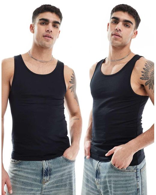 asos black vest top
