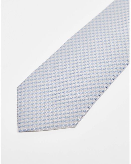 ASOS White Tie With Mono Print for men