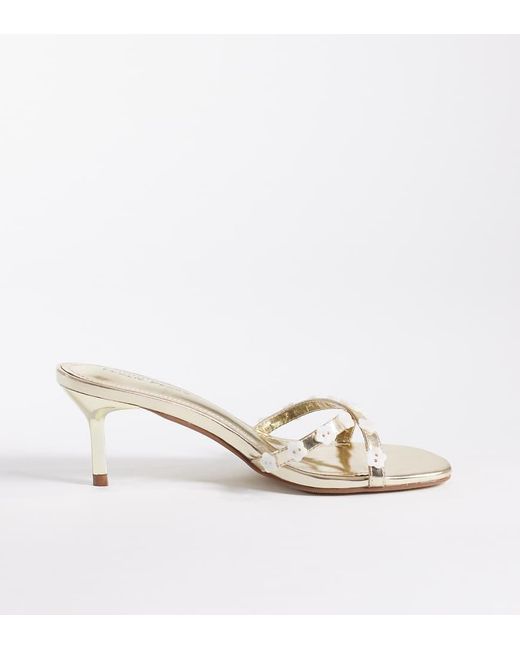 Public Desire White Kitten Heel Sandals With Beads
