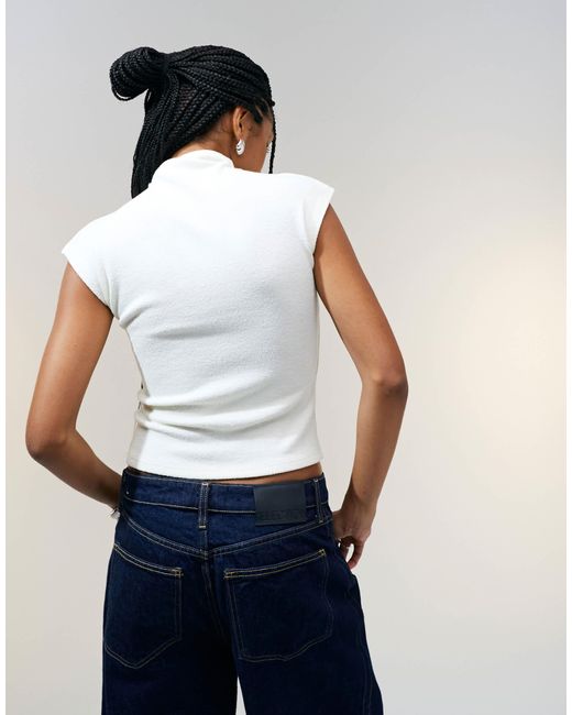 ASOS White – strukturiertes tanktop aus strick