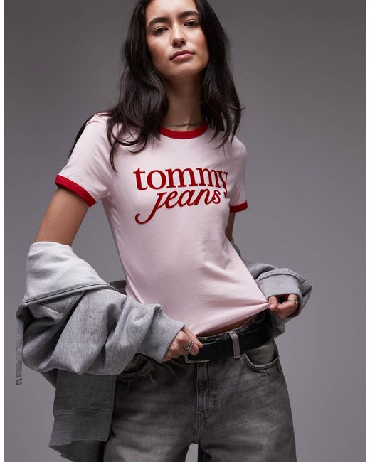 Tommy Hilfiger Gray Script Ringer T-shirt