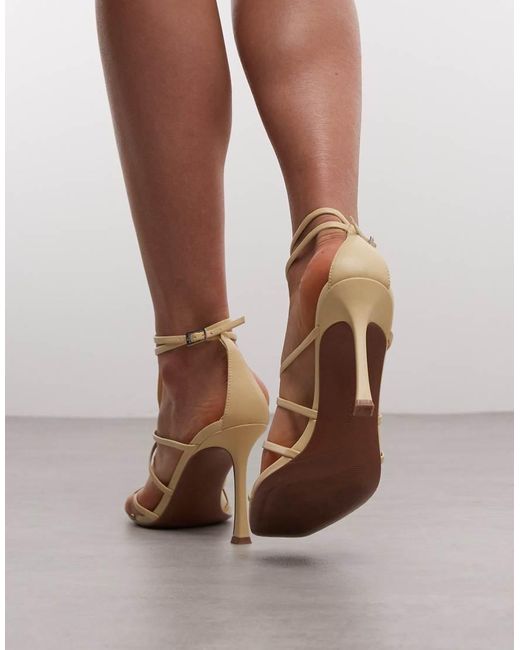 ASOS Metallic Natalia Caged T-bar High Heel Sandals