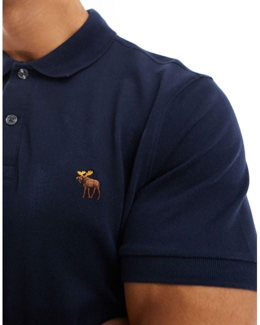 Abercrombie & Fitch Blue 3 Pack Icon Logo Pique Polo for men