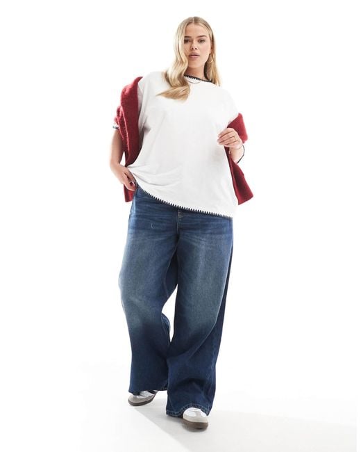 ASOS White Asos design curve – weites oversize-t-shirt
