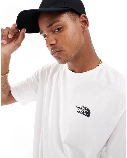 The North Face White Snowboard Retro Back Graphic T-shirt for men