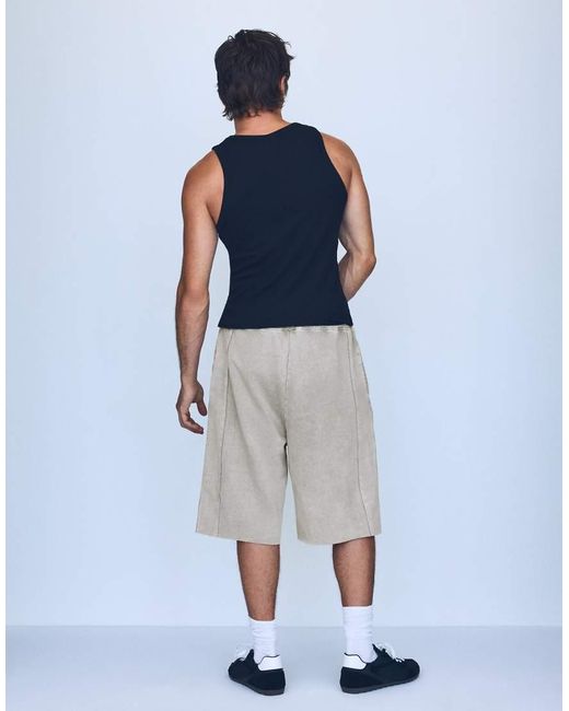 Bershka Gray baggy Jort Bermuda Shorts for men