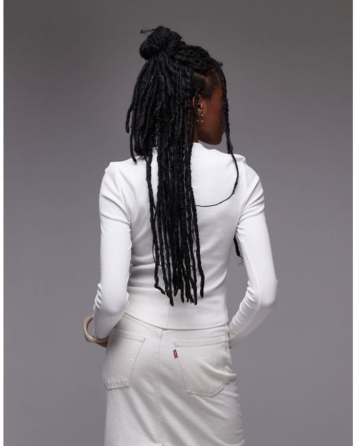 TOPSHOP Gray – geripptes, langärmliges t-shirt