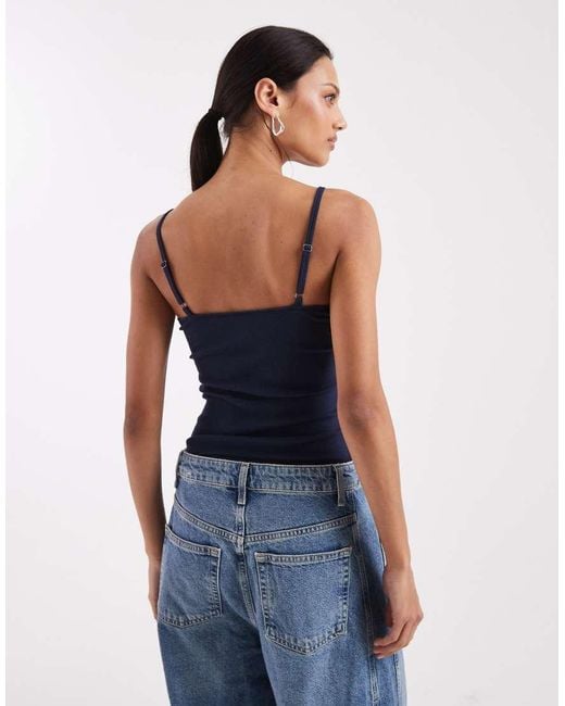 Hollister Blue Lace Trim Cami Top